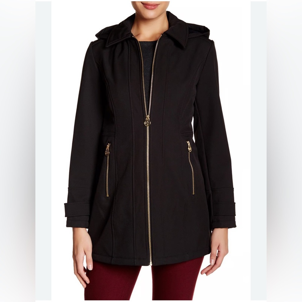 Michael Kors Women’s Missy Hooded Soft Shell Fleece Rain Jacket Size Medium
